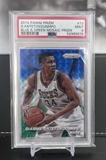 2014-15 Panini Prizm Giannis Antetokounmpo #73 Blue Green Mosaic Prizm Psa 9