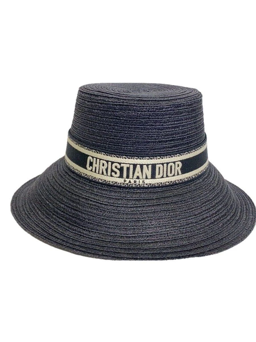 Chapeau de paille Christian Dior chanvre noir 21DRT924G171 occasion