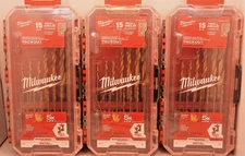 3- Milwaukee 48-89-4670 Shockwave Impact Red 15 Pc. Drill Bit Set Packout *NEW*