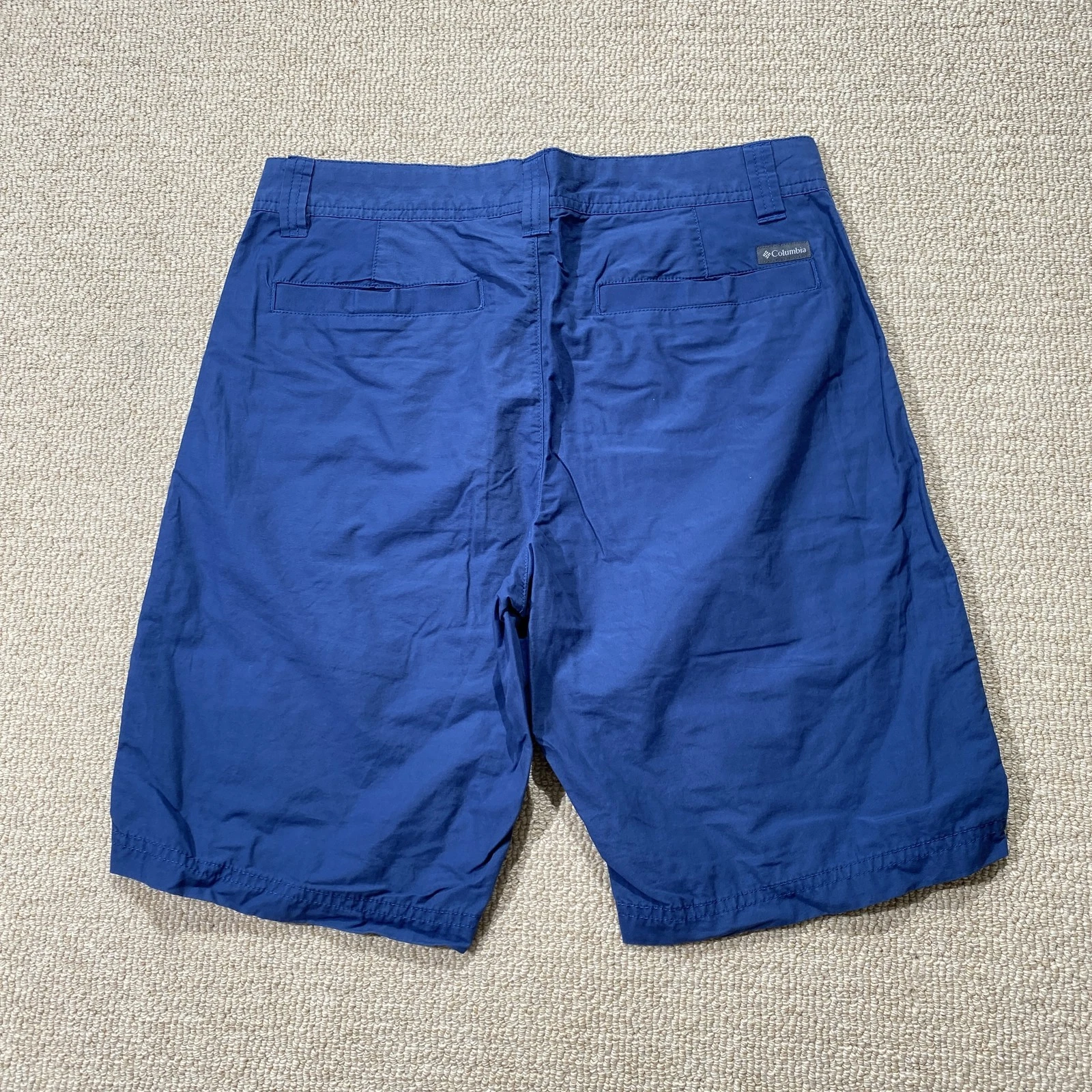 Columbia Chino Shorts Mens 30x10 Blue Quick Dry Cotton Blend Trekking Outdoor