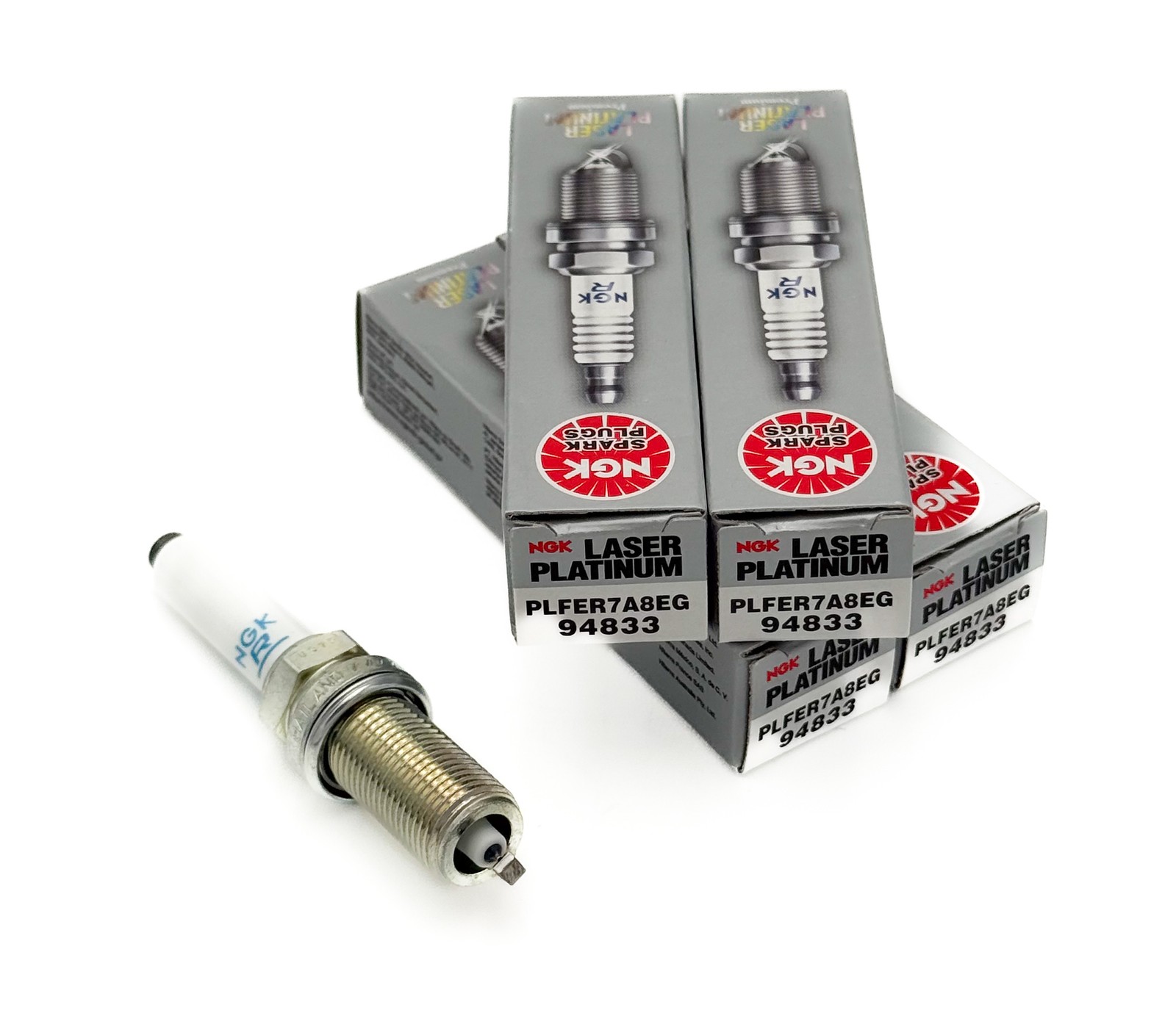 4X NGK 94833 Spark Plug PLFER7A8EG For Audi A3 A4 VW Golf 1.8 2.0 Seat Skoda