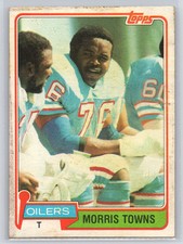 1981 Topps #166 Morris Towns Rookie RC - Oilers - Good condition