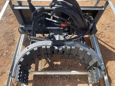 Skidsteer Hydraulic Rotating Log Grapple Bucket Tree Rock 55 Gallon Drum Handler