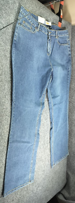 Route 66 Womens Plus Boot Cut Denim Jeans Long 20L Blue Pockets zipp Western NEW