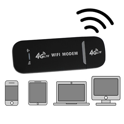 4G LTE Wireless Router WiFi Mobile Broadband Modem USB Dongle Unlocked Black USA