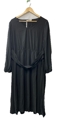 GRACE KARIN Women's Chiffon Dresses V Neck Long Sleeve Smocked Size 2XL  Black | eBay