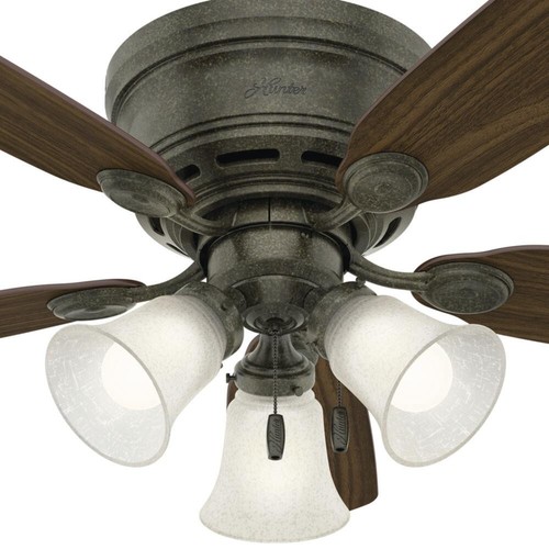 42" Provencal Gold Indoor LED Ceiling Fan White Snowflake Linen Glass Shade - Picture 10 of 12