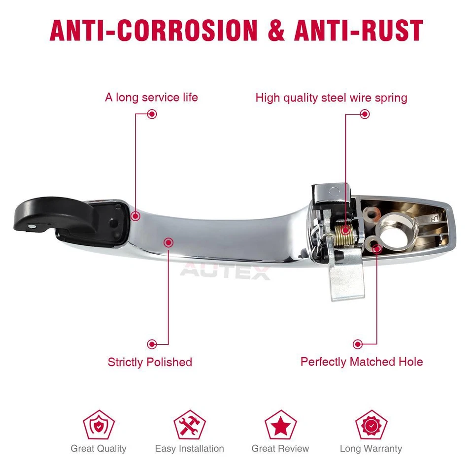 4589009AD Chrome Exterior Front Left LH Door Handle For Chrysler 300 2005-2010 - Изображение 3 из 4