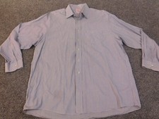 brooks brothers shirt 17.5 blue striped business casual mens office workwear