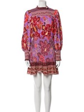 XS Farm Rio Long Sleeved Lavendar Floral Spring Ruffled Dress. Worn 1x, Zip Back