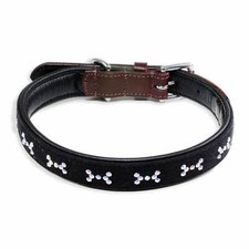 Collare per cani collare per cani collare in pelle nero cristalli Swarovski M