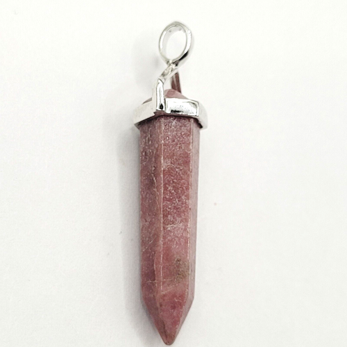 Amulet Strawberry Quartz Double Point Tapered Sterling Silver 925 Top Pendant - Picture 8 of 13
