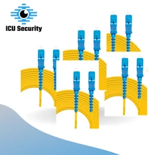 LOT of 5 - 6M Single Mode Fiber Cable SC/UPC to SC/UPC S OS1/OS2 9/125µm 1.25mm