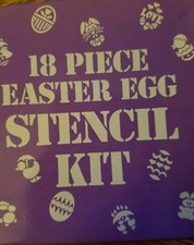 easter egg stencil set, 18 piece set plus 3 easter markers. total of 21 pieces 