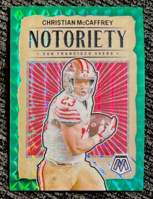 Christian McCaffrey 2024 Panini Mosaic Football Notoriety Green