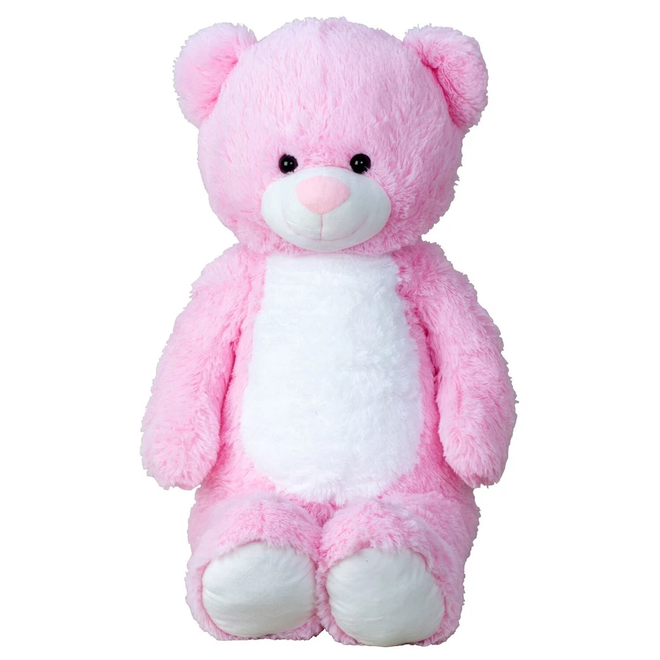 GESCHENKESTADL XXL Teddybär Bär 1m groß Rosa heller Bauch Kuscheltier Teddy Kuschelbär 100cm