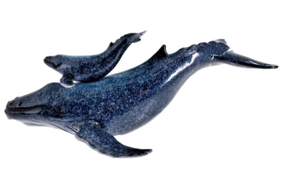 Humpback Whale with baby polyresin sea life figurine