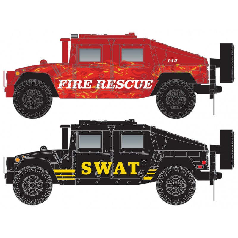 Micro-Trains N Scale Fire/SWAT Humvee Vehicle 2pk - #49945957 Micro-Trains N Scale Fire/SWAT Humvee Vehicle 2pk - #49945957