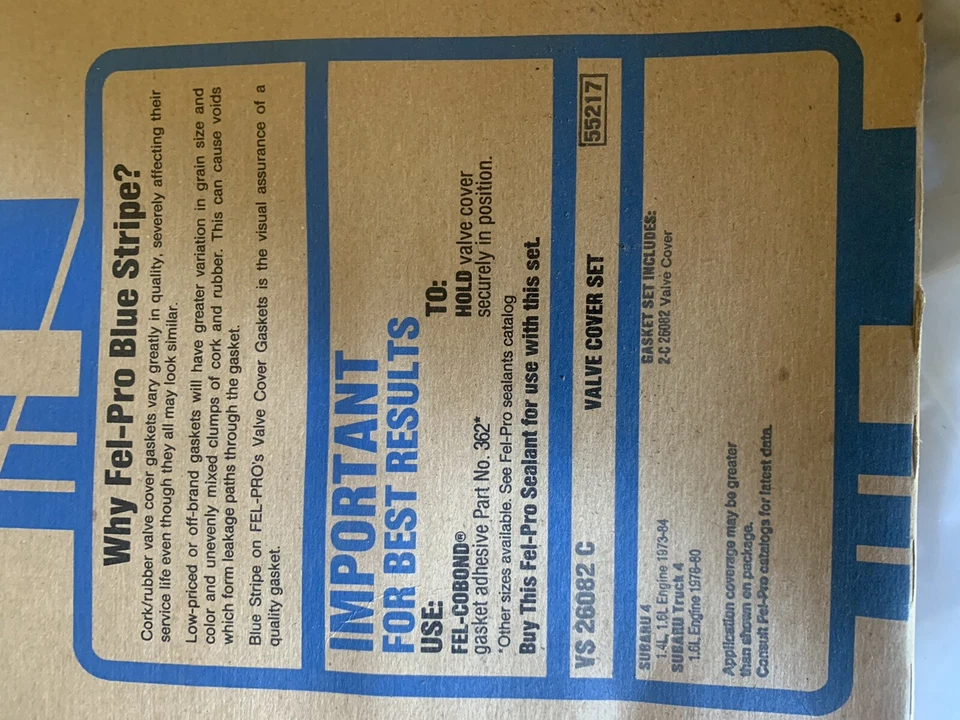 Комплект прокладок крышек клапанов двигателя Fel-Pro VS 26082 C - Изображение 2 из 2