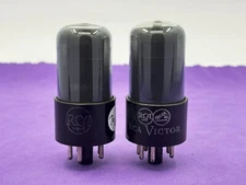 (2) RCA 6K6GT Power Vacuum Tubes Gray Glass D Getters Tested Pair 