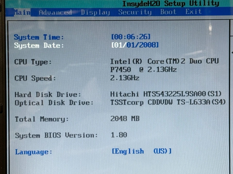 Toshiba Satelite Pro A300 15.4" Laptop Core Duo 2GB 256GB HDD Boots/Bios H3009 - Image 2 of 4