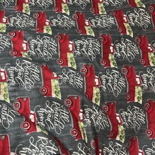 1/2Yd Super Snuggle Flannel Joann Fabric NEW Christmas Red Truck All Roads Lead