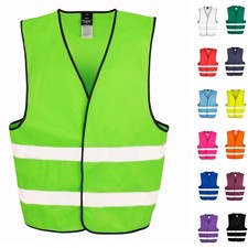 Hi Vis Vest Enhanced Visibility Waistcoat High Viz Reflective Sleeveless Jacket
