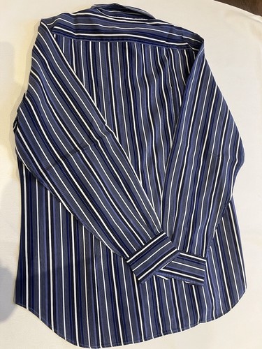 ETRO Italian men’s button down Collar Striped multicoloured blues Shirt in 42 - Picture 12 of 12