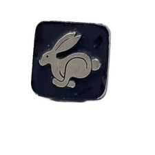 Vintage Ballou REG'D Volkswagon VW Rabbit Tie Tack Lapel Hat Pin Black Silver