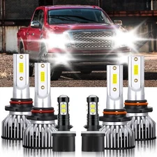 For Nissan Titan 2004-2015 6Pcs 9005 9006 880 LED Headlight+Fog Light Bulbs Kit