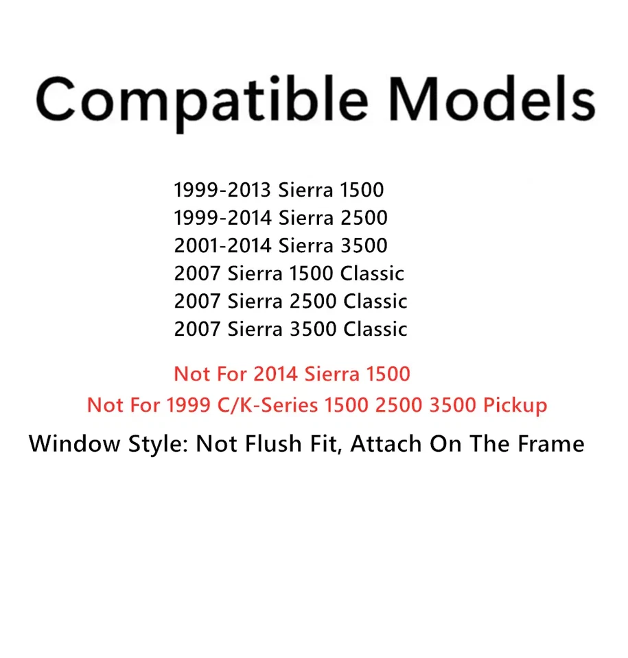 Fit GMC Sierra 1500 99-13 Sierra 2500 3500 99-14 Manual Slider Back Window Glass Foto 3 de 4