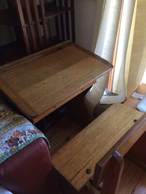 Vintage Wooden School Desk Seat Combination Desks Gumtree