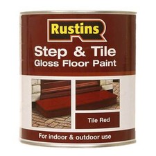 Rustins Quick Dry Step and Tile Paint Gloss Red 1 Litre Hard and Durable Finish