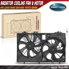 Dual Radiator Cooling Fan Assembly w/ Shroud for Lexus RX350 10-15 Toyota Sienna