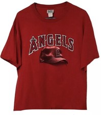 Vintage Anaheim Angles MLB 2003 Red Lee Sport Team Cap Logo Shirt Large