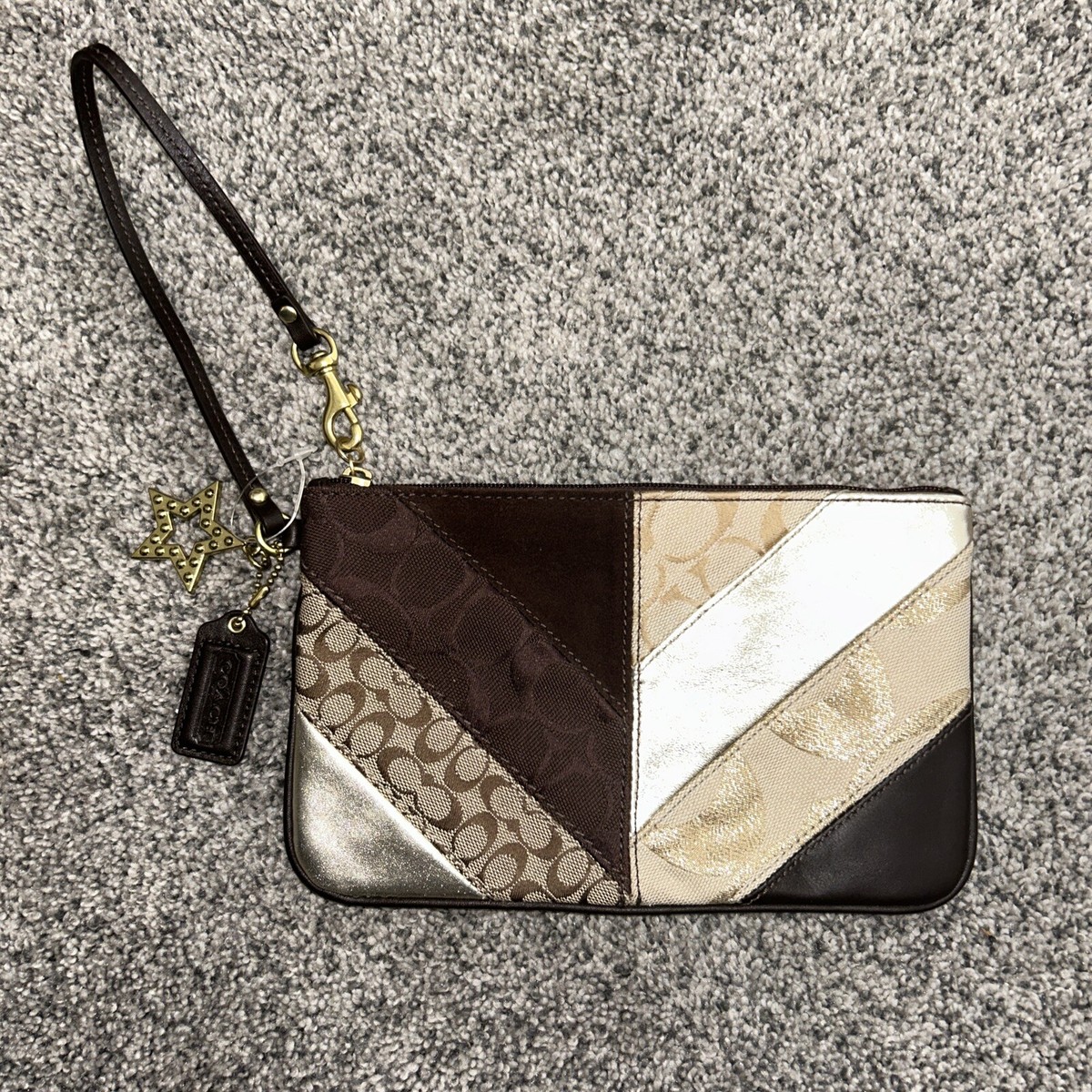 バッグ Coach Accessory Pouch Patchwork COACH Signature Patchwork