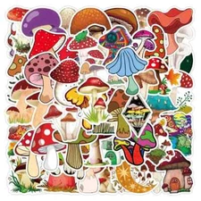 50 Cool Mushroom Stickers for Laptop/Water Bottle/Phone Case