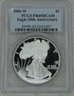 2006-W American Silver Eagle Proof PCGS PR 69 Milk Spot US Mint $1