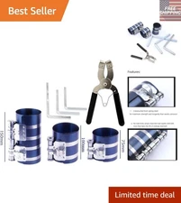 Piston Ring Compressor Tool Set with Adjustable Safety Screws, 3-6 Inch