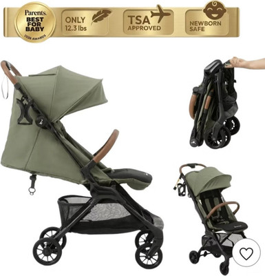 BabbleRoo Hot Light  Folding Travel Stroller ,TSA Approved Green ,just 12.3 lbs