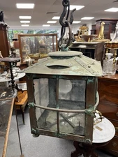 Copper Hall Lantern Arts & Crafts Period 19th Century Heavy Antique (7KG)