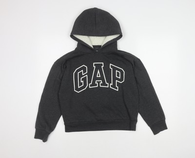Gap Kinder Jungen grau Pullover Hoodie L 10-11Y Logo Fleece