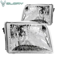Fits 93-97 Ford Ranger Crystal Head Lamps Leftright Headlights Replacement Pair