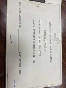 Conrail Central Region Youngstown Div-West Block Stations, Interlocking 1980