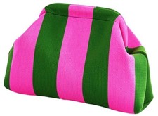 DIHKLCIO Clutch Purses for Women 2025 Summer Beach Woven Pink-green Stripe