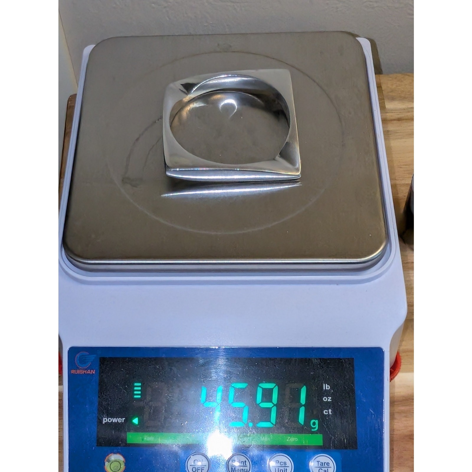 VTG Unsigned Tested Sterling Silver Square Art De… - image 5