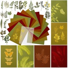 40 Sheets Sun Print Paper Kit, 5.8 x 8.3 Inch Cyanotype Art Drawing Fall Red ...