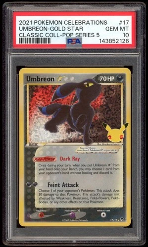 UMBREON GOLD STAR PSA 10 - CELEBRATIONS CLASSIC COLLECTION - POKEMON CARD GAME