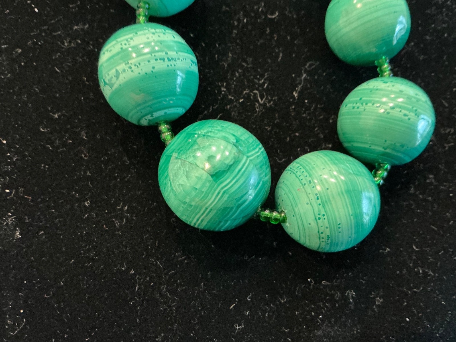 Malachite Gemstone Statement Strand Necklace - image 5