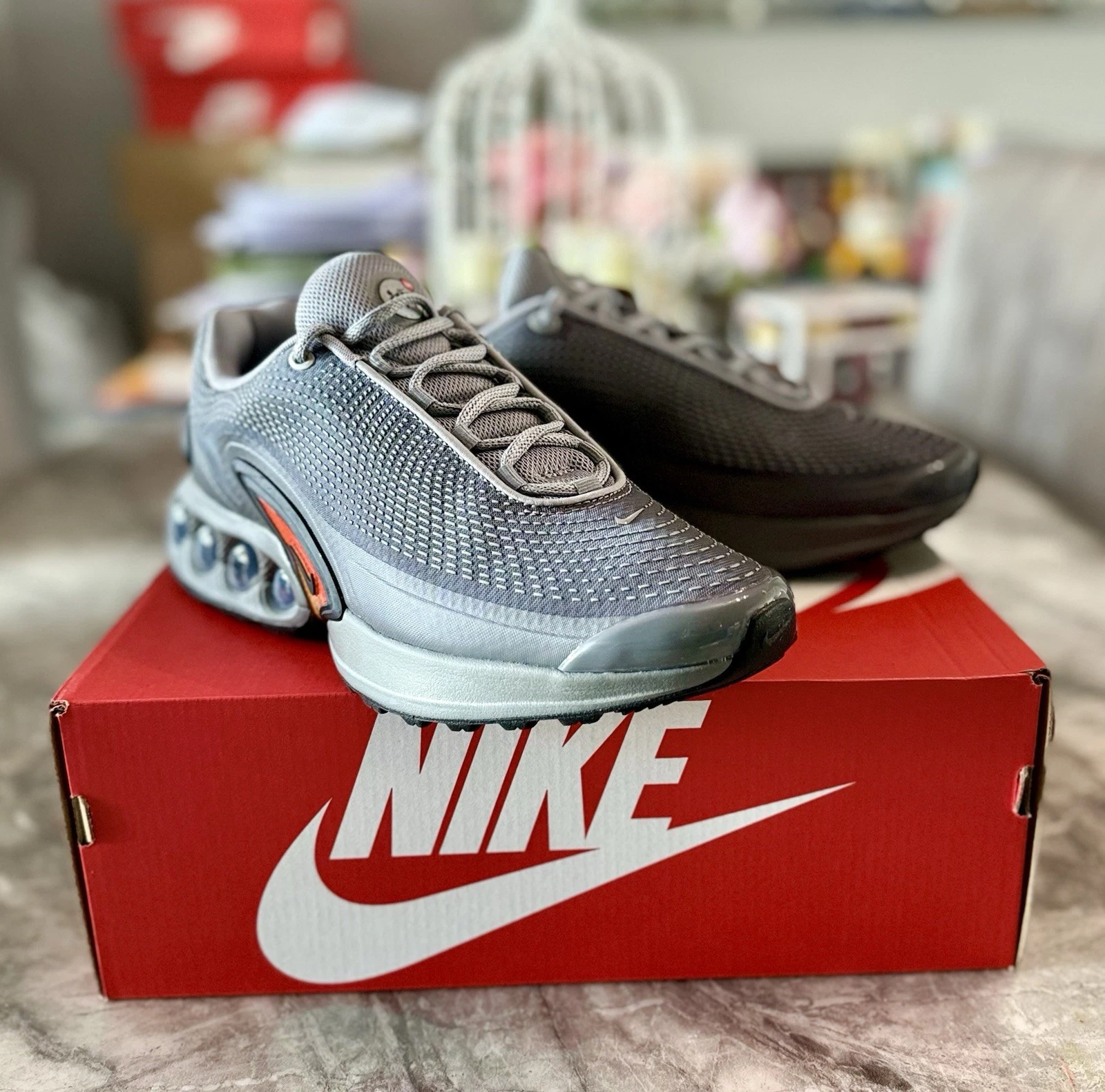 ❤️Nuovissime scarpe da ginnastica Nike Air Max DN grigio fumo arancione nero UK 8 5 US 9 5❤️